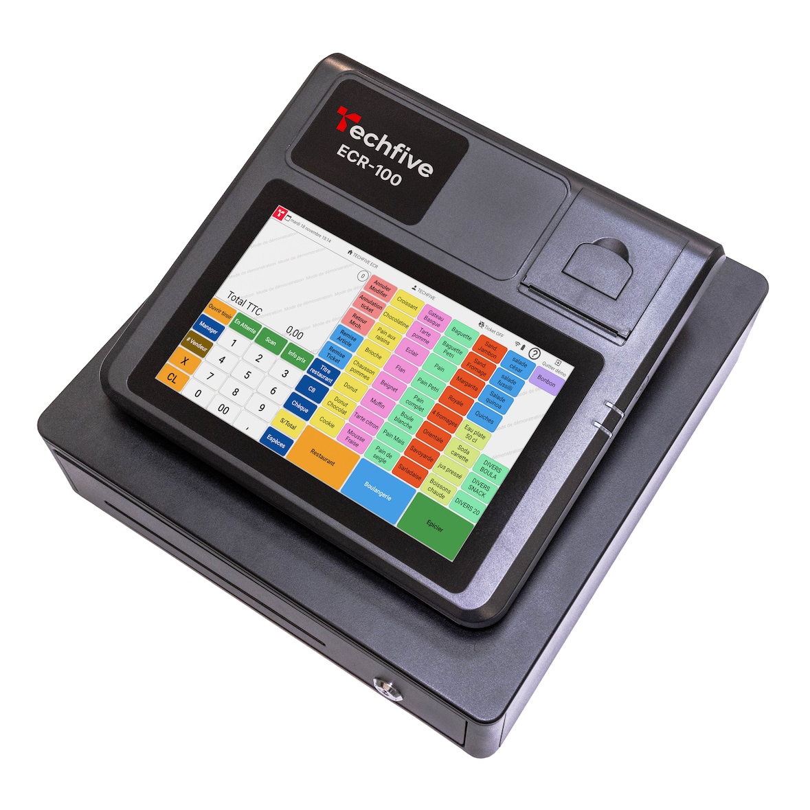 TECHFIVE - Caisse enregistreuse - Comptoir (ECR-100)