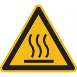 thumbnail of Warnschild, Warnung vor heißer Oberfläche W017 - ASR A1.3 (DIN EN ISO 7010) - 100x0.45 mm Aluminium geprägt