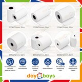 thumbnail of DayBays 57x30x12 mm 1000 Rollen Thermorollen 10 meter pro Rolle Kassenrollen Bonrollen Thermo Rollen Thermopapier