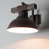 thumbnail of Licht-Erlebnisse Geschmackvolle Wandlampe in Burgund Holzfarben Holz Metall E27 230V Vintage Wandleuchte Schlafzimmer Flur Wohnzimmer, LU9051