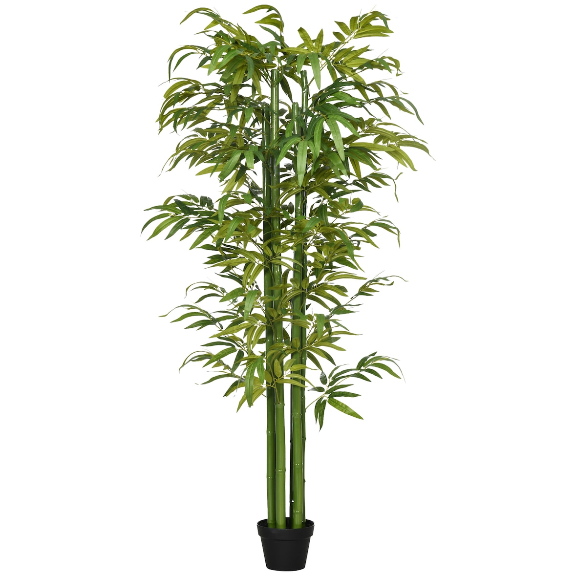 HOMCOM Planta Artificial Bambu Bambu Artificial para Interiores e Exteriores Decoração de Sala de Estar Escritório Ø17x180 cm Verde