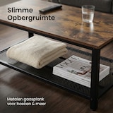 thumbnail of IvoQ Industriële Salontafel Rechthoekig - Vintage Houtlook & Staal - 2 Lagen - Met Gaasplank - Industriële Woonkamer Tafel - Stevig, Stijlvol & Makkel