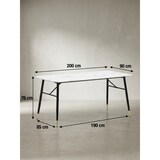 thumbnail of Esszimmertisch 200x90x76 cm Esstisch Weiß in Marmor-Optik Modern, Küchentisch Groß, Speisetisch Rechteckig, Tisch Esszimmer mit