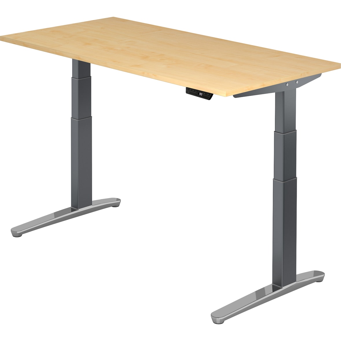 bümö elektrisch höhenverstellbarer Schreibtisch 160x80 cm mit Memory-Steuerung - Design Schreibtisch höhenverstellbar elektrisch, elektrischer
