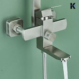 thumbnail of KLARWERK® LANA | Duscharmatur Set mit Regendusche & Handbrause Silber Edelstahl | Design Dusche Mischbatterie| Premium Duschsäule Duschsystem komplett