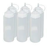thumbnail of 6 Stück transparente Quetschflaschen 1 Liter Dosierflasche Spenderflasche Dressingflasche