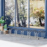 thumbnail of HOMCOM aparcamiento para 6 bicicletas soporte de acero para aparcar bicicletas en el suelo o pared estacionamiento para interior exterior 179x33x27 cm