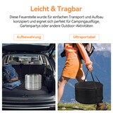 thumbnail of Feuerstelle aus Edelstahl 40x50x50 cm Silber tragbar für Terrasse und Camping mit Ascheauffangbehälter 360 Grad Wärmeverteilung leicht zu reinigen