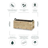 thumbnail of HORTALIA Jardinera de Madera para Exterior GHIO KD 70X30X30