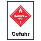 thumbnail of Schild Entzündliche Gase Gefahr Flammable Gas Flamme hochkant A1 (594x841mm)