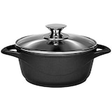 thumbnail of Smile Induktionskochgeschirr 8-teilig, geschmiedetes Aluminium, gusseiserner Boden, 4 Töpfe mit Deckel Schwarzes Glas SML-MGK12