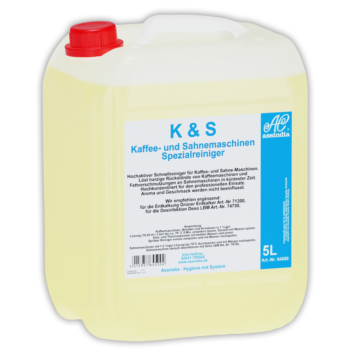 Assindia K&S Kaffee- & Sahnem.-Rein. flüssig 5L