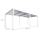 thumbnail of Alu Pergola HWC-L41, Lamellen-Pavillon Terrassenüberdachung, stabiles 8cm-Metall-Gestell 3x6m ~ anthrazit