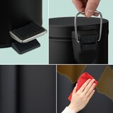 thumbnail of Relaxdays Kosmetikeimer, 3 Liter, entnehmbarer Inneneimer, Metall, Badezimmer & Gäste WC, Mülleimer mit Deckel, schwarz