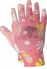 thumbnail of 60 Paar Arbeitshandschuhe Montagehandschuhe Polyester - Polyurethan Größe XS-6 dunkle Blumen