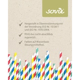 thumbnail of Jumbo Trinkhalm Gelb Rot Grün Blau gestreift aus Papier, Ø 8 mm / 25 cm, 150 Stück in Folienbeutel