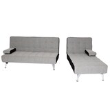 thumbnail of Schlafsofa HWC-K22, Couch Ecksofa Sofa, Liegefläche links/rechts Schlaffunktion 236cm ~ Stoff/Textil hellgrau, schwarz
