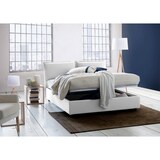 thumbnail of Dmora Doppelbett Dabdelli, Bettkasten mit Stoffbezug, 100 % Made in Italy, Öffnung vorne, geeignet für Matratzen 160 x 200 cm, Weiß