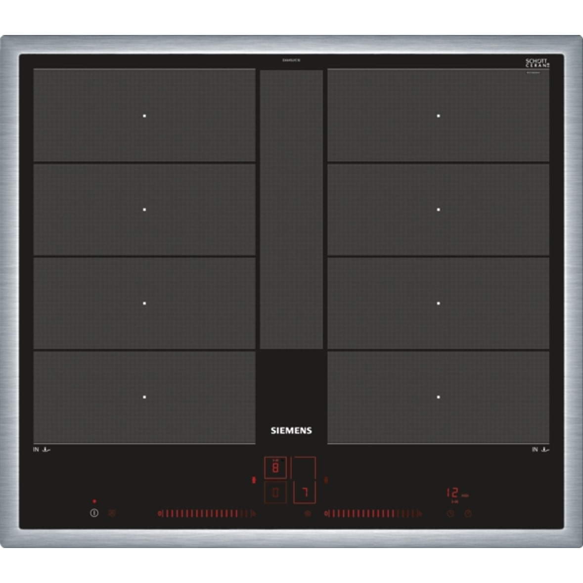 Siemens iQ700, Induktionskochfeld, 60 cm, Schwarz, Mit Rahmen aufliegend EX645LYC1E