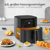 thumbnail of 6,5L Heißluftfritteuse 1700W - XL Airfryer mit Timer, Metall-Innenraum, 8 Programme, Digitaldisplay, Ohne Öl, mit Rezeptbuch, Spülmaschinenfest