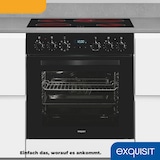 thumbnail of Exquisit Herd-Set EHE285-HBZ-020-Set schwarz | Energieeffizienzklasse A | 75 l Garraum | Glaskeramik Kochfeld | Herd-Set 60 cm