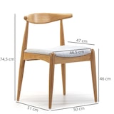 thumbnail of Pack 2 sillas Corzo Color Roble, Madera Maciza, 52,5 cm (Largo) 50 cm (Profundo) 74,5 cm (Alto)