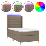 thumbnail of vidaXL Boxspringbett mit Matratze & LED Taupe 90x190 cm Stoff