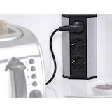 thumbnail of EVOline V-Dock Cuisine 3-fach Steckdosenleiste für Ecken in Küche oder Bad, silber