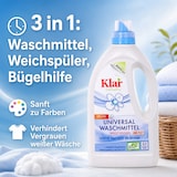 thumbnail of KLAR Universal Waschmittel Waschnuss flüssig 1,5 Liter für 20°C bis 95°C geeignet