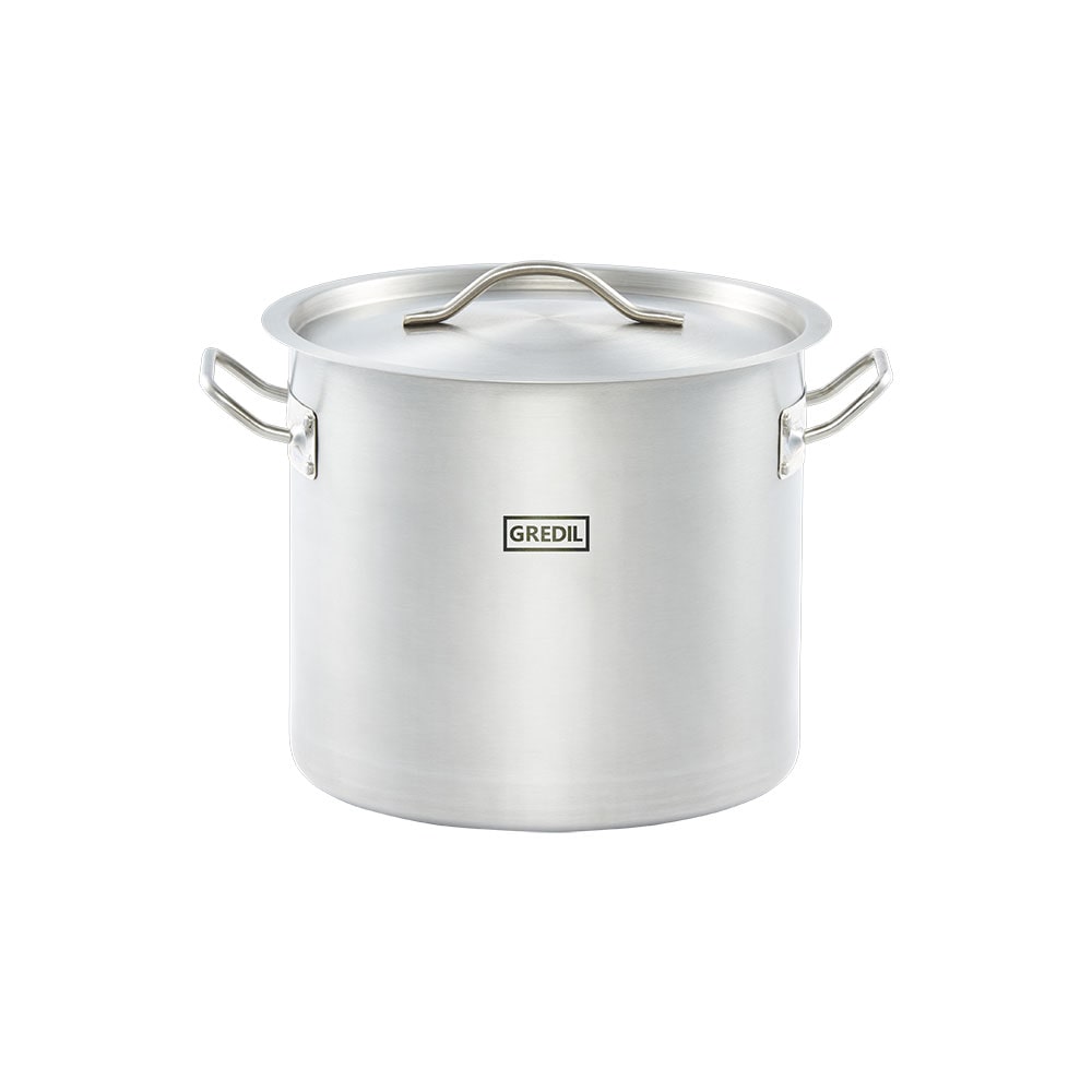 Gredil Edelstahl Suppentopf hohe Form Serie ECO Ø 280 mm, Höhe 250 mm, 15,4 Liter, inkl. Deckel