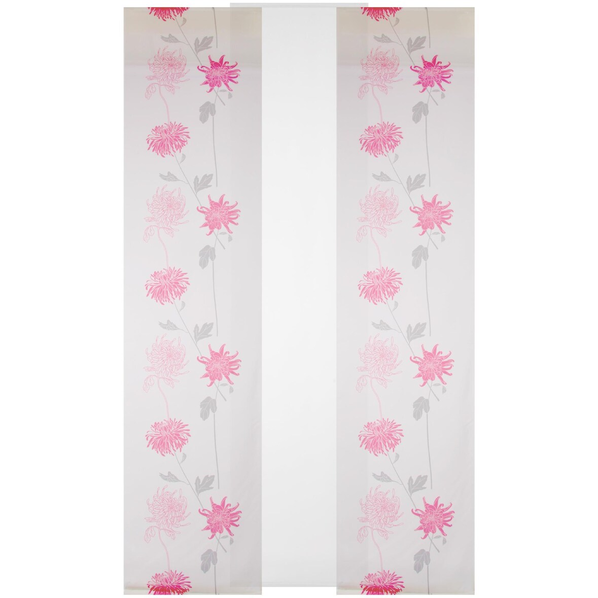 Schiebegardine Elena 3er Set Print mit Zubehör Himbeere Floral