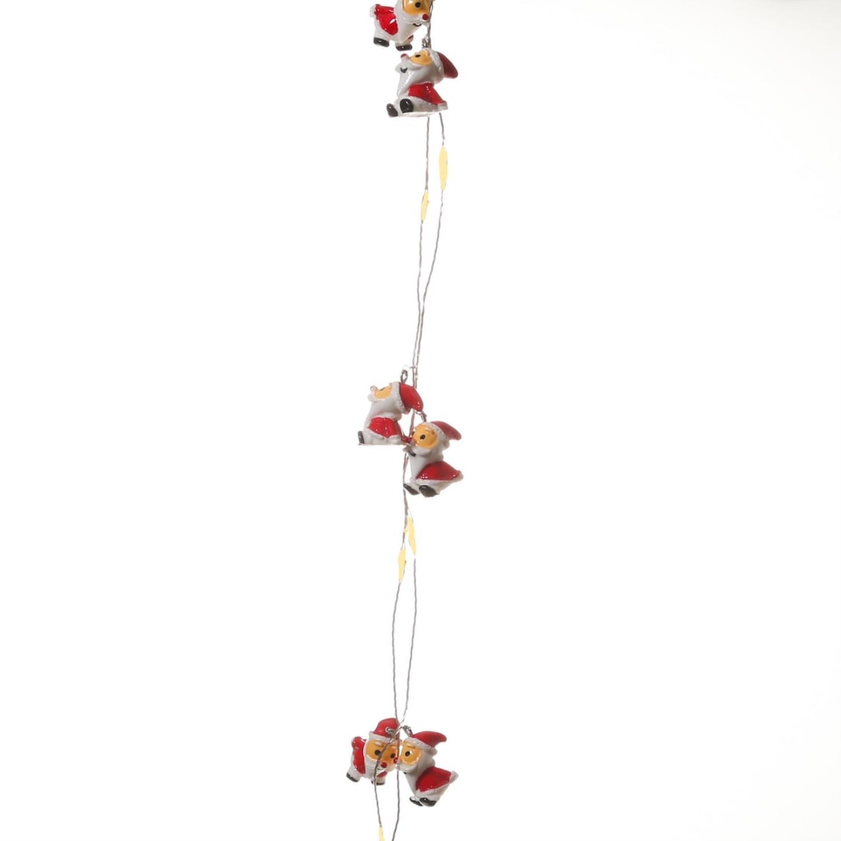 LED Drahtlichterkette Nikolaus Weihnachtsmann 20LED Timer Deko Silberdraht