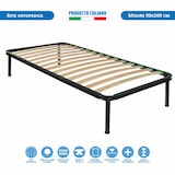 thumbnail of Rete letto ortopedica singola 90x200 in metallo a doghe flessibili in legno di faggio, per letto singolo una piazza - Comprarredo