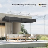 thumbnail of Outsunny cubierta para pérgola 3x2,5m techo de repuesto retráctil para marco de pérgola de 2,85x2 m toldo de tela solo con 10 orificios de drenaje
