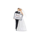 thumbnail of 1 Tortenfigur Hochzeit 14,5cm - Brautpaar Just Married Hochzeitsdeko Hochzeitsfigur Hochzeitstorte Tortendeko Tortenaufsatz Cake Topper Weiß Schwarz