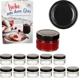 thumbnail of 12er Set Marmeladenglas 106ml Einmachglas Deep TO70 Deckel Schwarz Heft