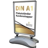 thumbnail of Plakatständer Kundenstopper Keitum Wind Line DIN A1 silber| beidseitiger Plakatständer für 2 Plakate | Stabiler Werbeaufsteller für Wind und Wette