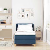thumbnail of vidaXL Boxspringbett mit Matratze mit Kopfteil Blau 80 x 200 cm Stoff