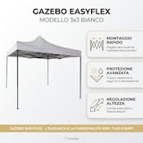 thumbnail of HEMAX, Gazebo Pieghevole EasyFlex Impermeabile Bianco Giardino Mercato 3x3m