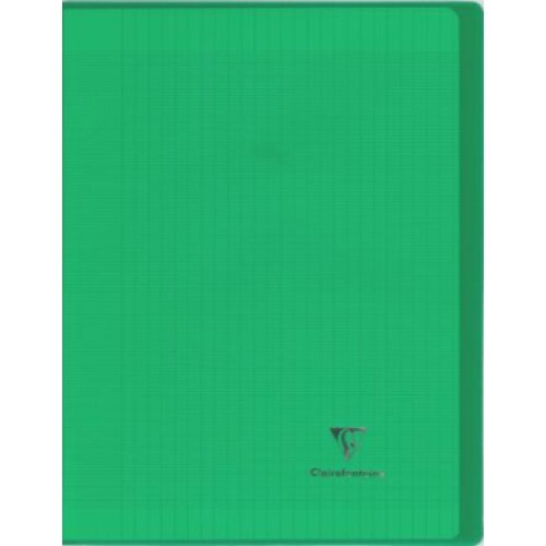 Lot de 10 Cahier Kover Book 17x22, 96p./48 feuilles 90 g/m² piquées, couv. transparente verte, Séyès