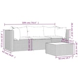 thumbnail of vidaXL 4-tlg. Garten-Lounge-Set mit Kissen Grau Poly Rattan