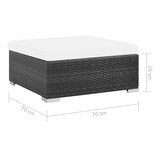 thumbnail of 6-tlg. Garten-Lounge-Set mit Auflagen Poly Rattan Schwarz