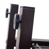 thumbnail of Absperrgitter HWC-B34, Zaun Scherengitter Trenngitter, Alu ausziehbar Laufrollen braun ~ Höhe 109cm, Breite 60-530cm