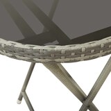 thumbnail of vidaXL 3-tlg. Bistro-Set Poly Rattan und Glas Grau