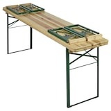 thumbnail of METRO PROFESSIONAL Bierzeltgarnitur 3-tlg., Kiefernholz/Stahl, 1 Biertisch 220 x 50 cm, 2 Bierbänke 220 x 25 cm, naturbraun/grün