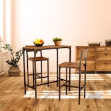 thumbnail of Set van BAR-tafel en 2 notenbruine krukken Mod. VENICE van Yelloo