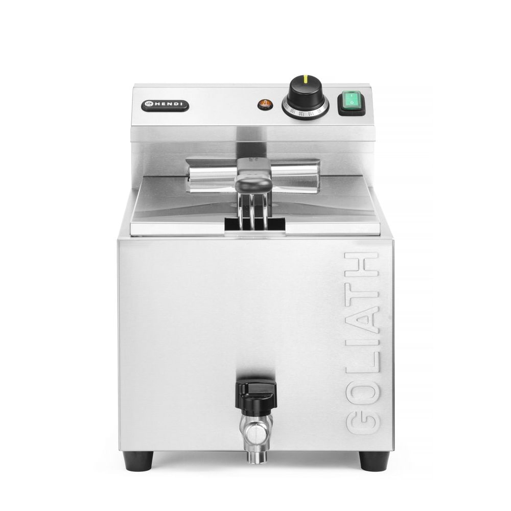 HENDI Fritteuse XL mit Ablasshahn HENDI GOLIATH,  10L, 400V/10200W, 300x585x(H)392mm