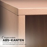 thumbnail of bümö Mehrzweckschrank 80cm breit, Aktenschrank o. Schuhschrank hoch, Milchglastüren Schrank, Küchenschrank in Weiß/Silber aus Holz, Vorratsschrank &