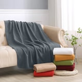 thumbnail of Polar Fleecedecke 130x160 OEKO-TEX ca. 400g Gewicht, mit Antipilling & Kettelrand - Farbe dunkelgrau grau