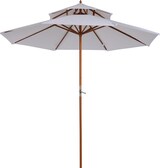 thumbnail of Outsunny Ombrellone da Giardino Spiaggia Mare in Legno Crema